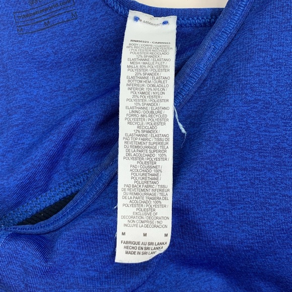 Nike Pro Sports Bra Racerback Medium Padded cups Royal blue & black - Picture 7 of 9